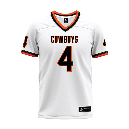Oklahoma State - NCAA Football : Maurion Horn - White Premium Football Jersey-0