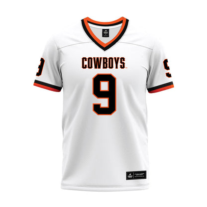 Oklahoma State - NCAA Football : Grant Jordan - White Premium Football Jersey-0