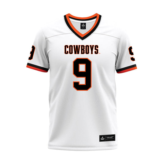 Oklahoma State - NCAA Football : Grant Jordan - White Premium Football Jersey-0