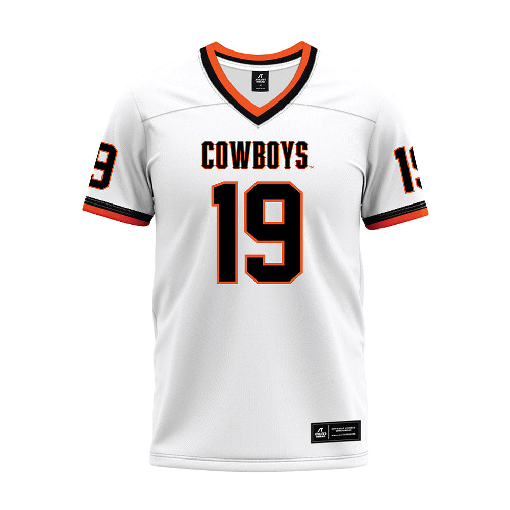Oklahoma State - NCAA Football : Dayvon Standard - White Premium Football Jersey-0