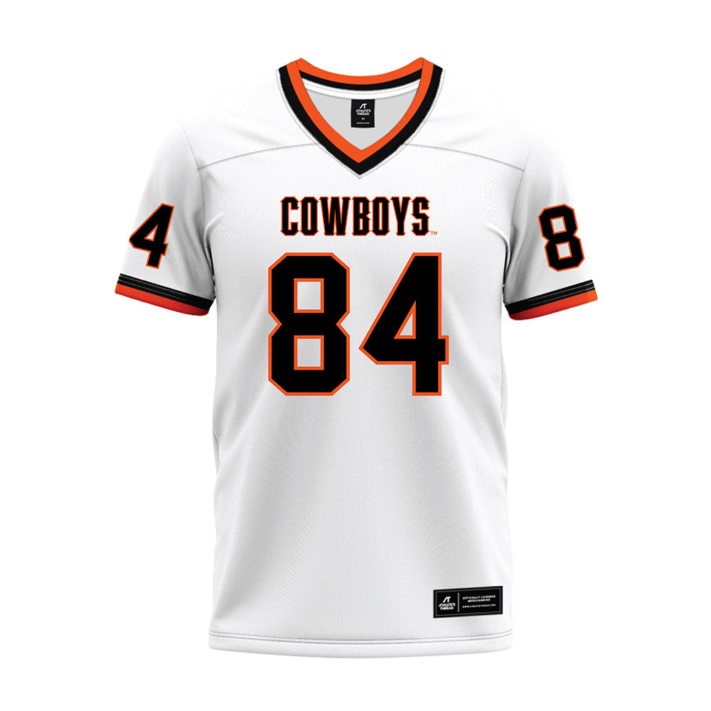 Oklahoma State - NCAA Football : Matrail Lopez - White Premium Football Jersey-0