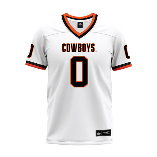 Oklahoma State - NCAA Football : Justin Bowick Jr - White Premium Football Jersey-0