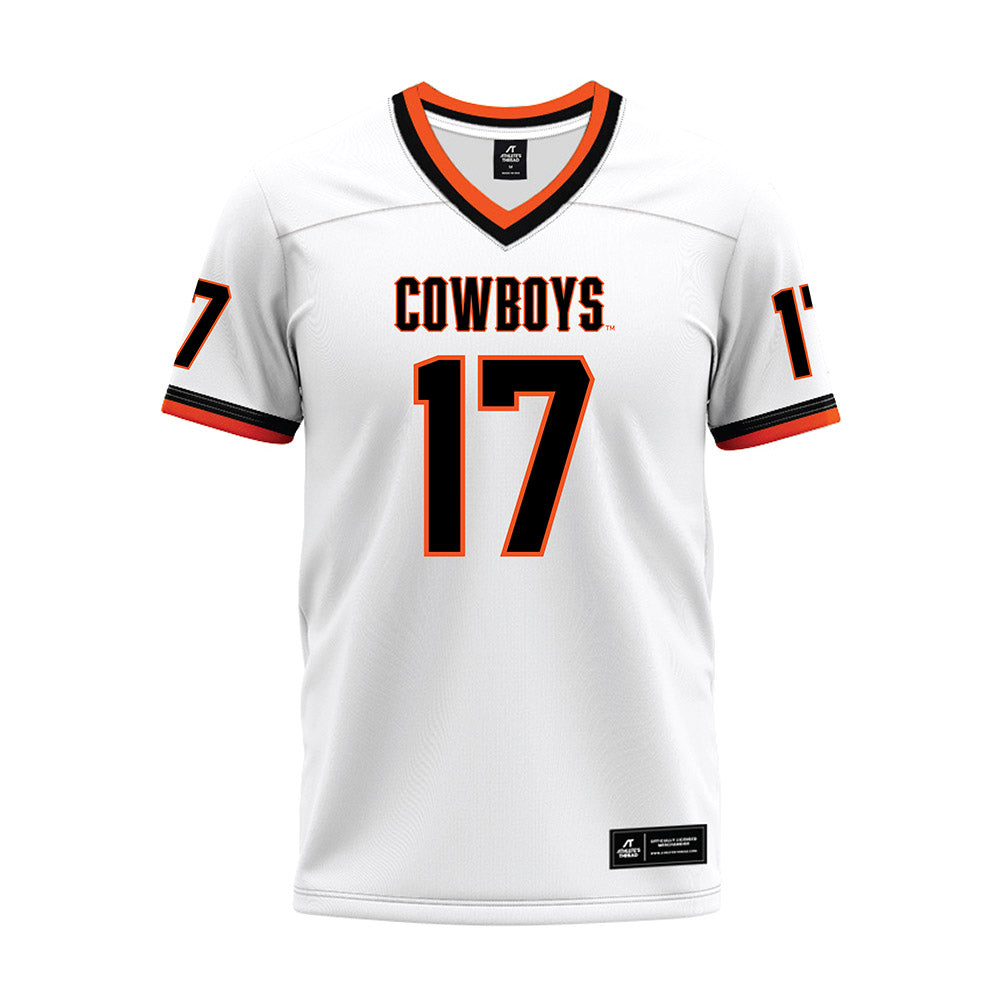 Oklahoma State - NCAA Football : Drew Mestemaker - White Premium Football Jersey-0