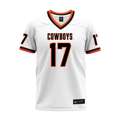 Oklahoma State - NCAA Football : Drew Mestemaker - White Premium Football Jersey-0
