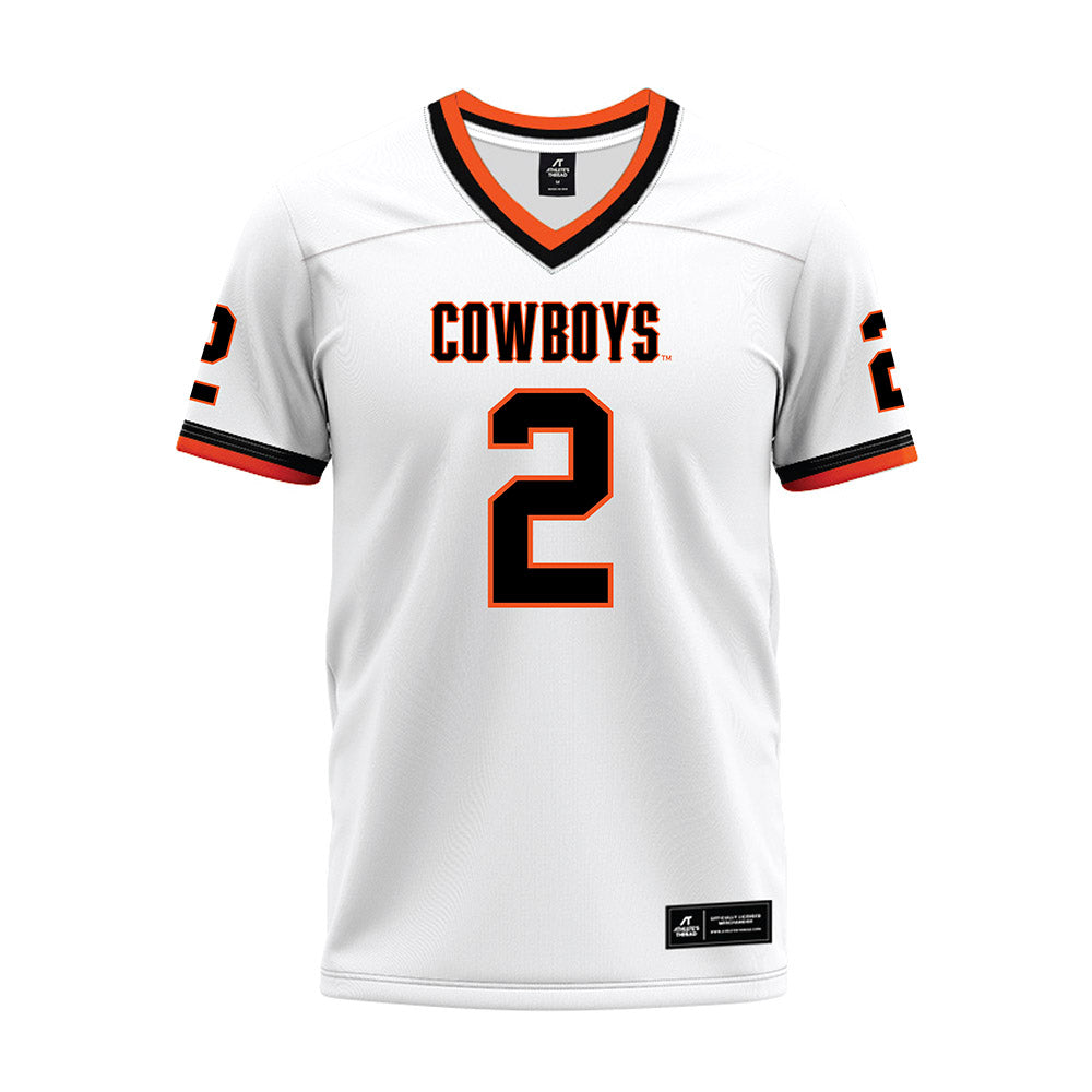 Oklahoma State - NCAA Football : Chris Barnes - White Premium Football Jersey-0
