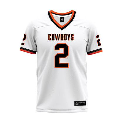 Oklahoma State - NCAA Football : Chris Barnes - White Premium Football Jersey-0