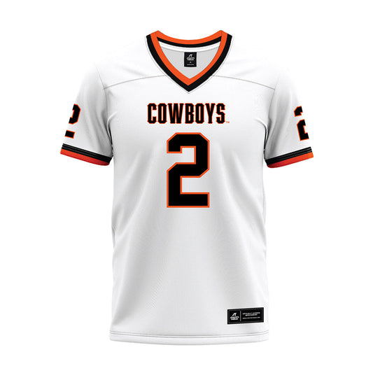 Oklahoma State - NCAA Football : Chris Barnes - White Premium Football Jersey-0