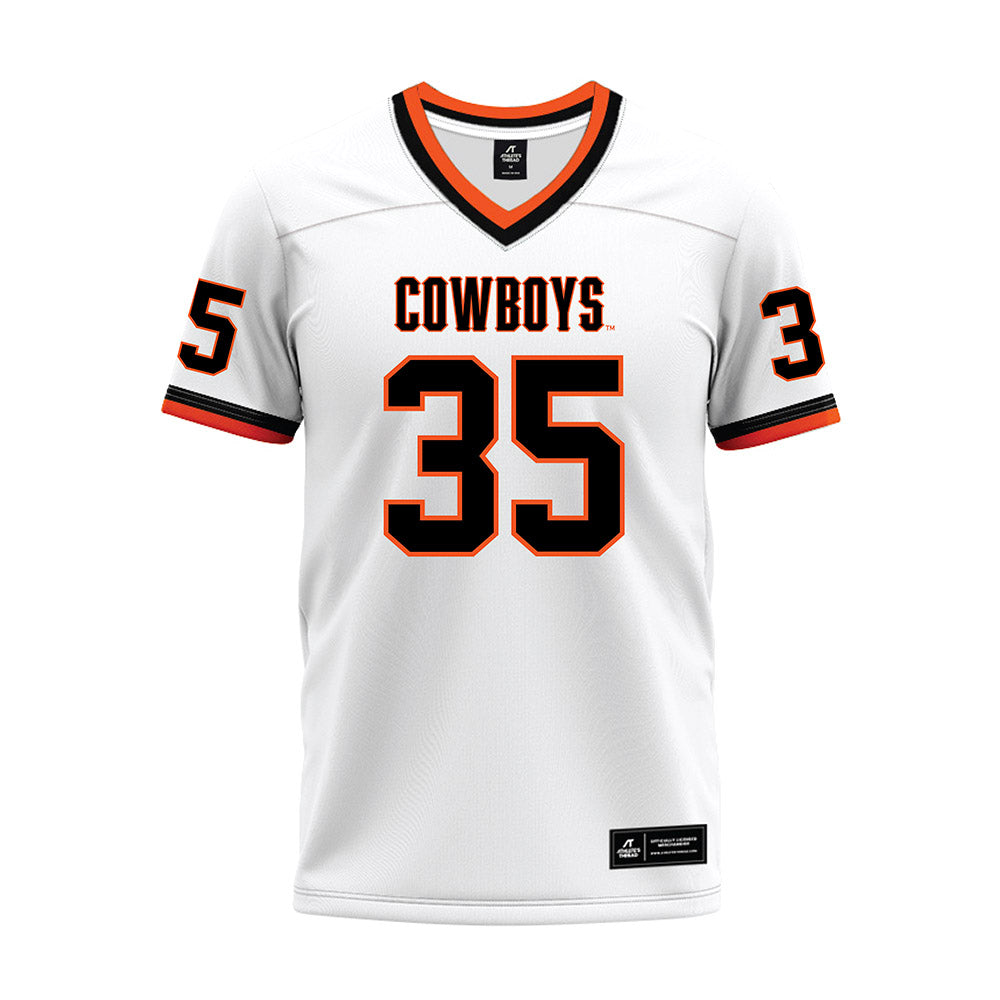 Oklahoma State - NCAA Football : Ayden Webb - White Premium Football Jersey-0