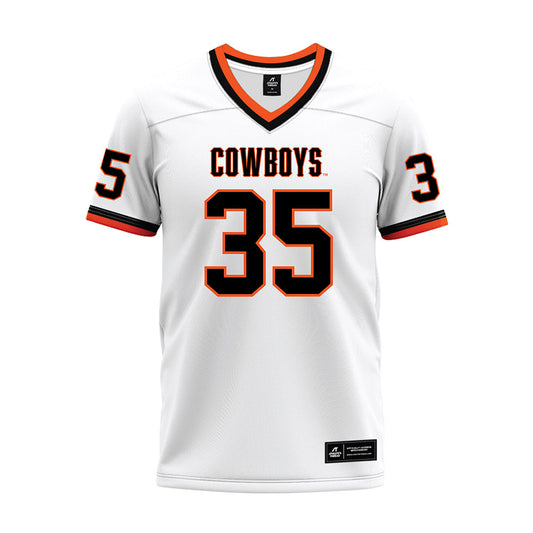 Oklahoma State - NCAA Football : Ayden Webb - White Premium Football Jersey-0