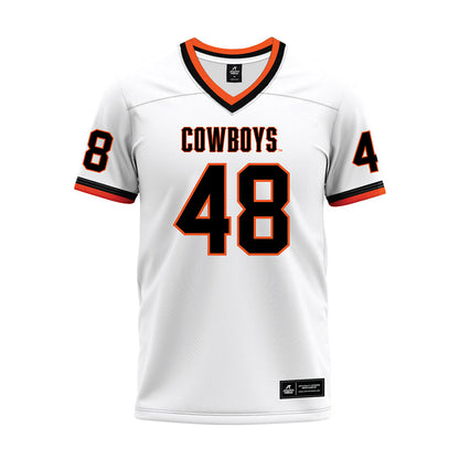 Oklahoma State - NCAA Football : Nolan Akins - White Premium Football Jersey-0