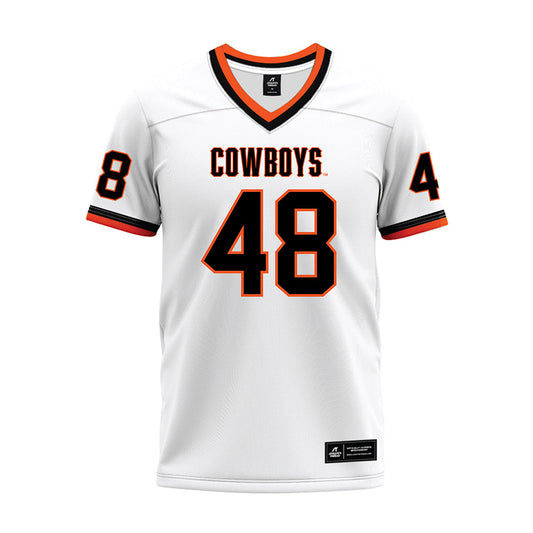Oklahoma State - NCAA Football : Nolan Akins - White Premium Football Jersey-0