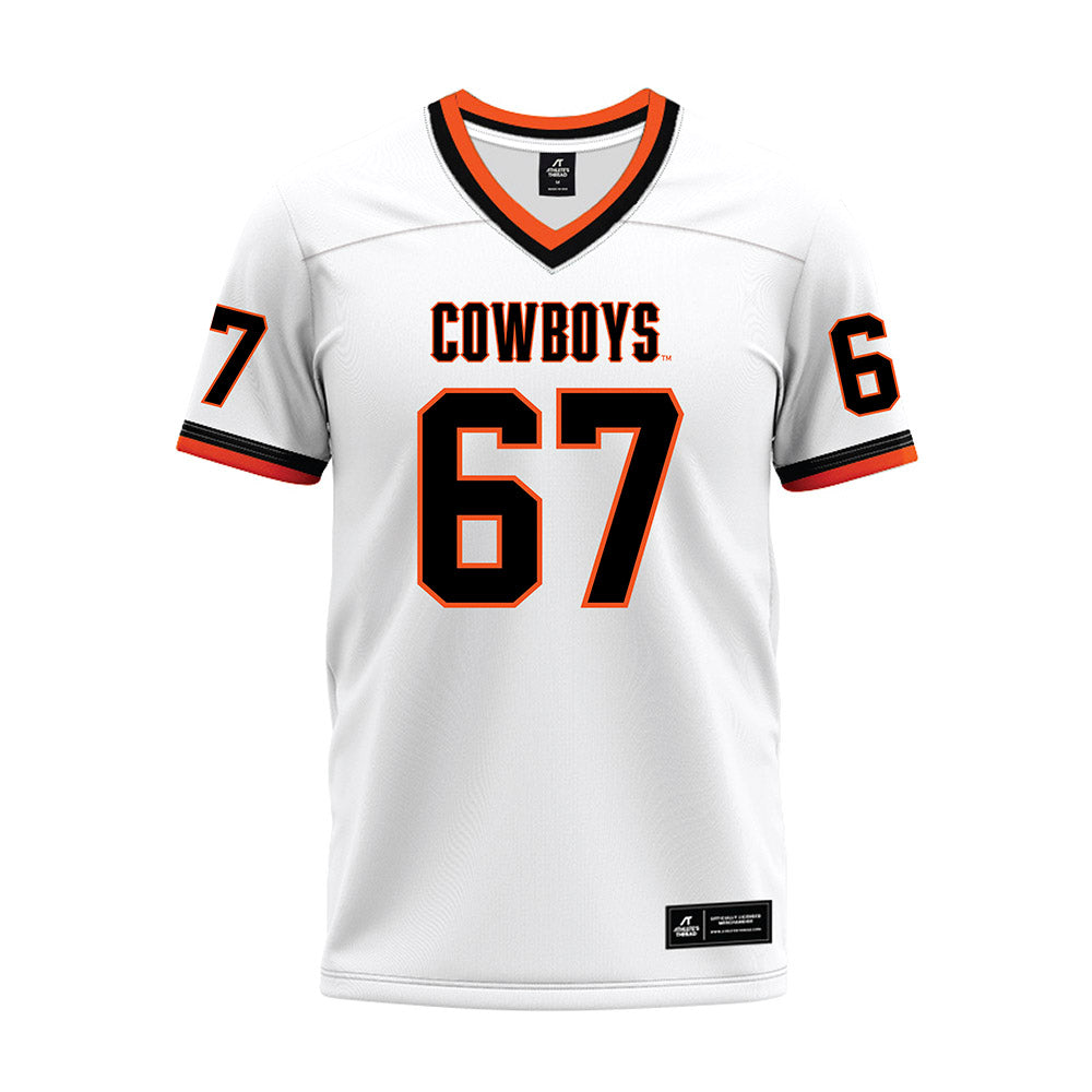 Oklahoma State - NCAA Football : Braydon Nelson - White Premium Football Jersey-0