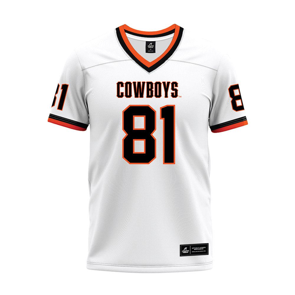 Oklahoma State - NCAA Football : Donovan Green - White Premium Football Jersey-0
