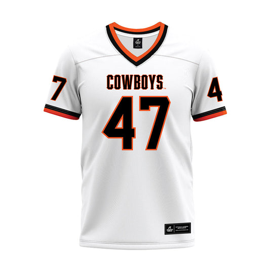 Oklahoma State - NCAA Football : Harrison Dempsey - White Premium Football Jersey-0