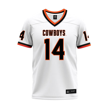 Oklahoma State - NCAA Football : Jabarie Thornton - White Premium Football Jersey-0