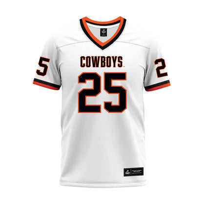 Oklahoma State - NCAA Football : Markeith Williams - White Premium Football Jersey-0