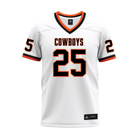 Oklahoma State - NCAA Football : Markeith Williams - White Premium Football Jersey-0