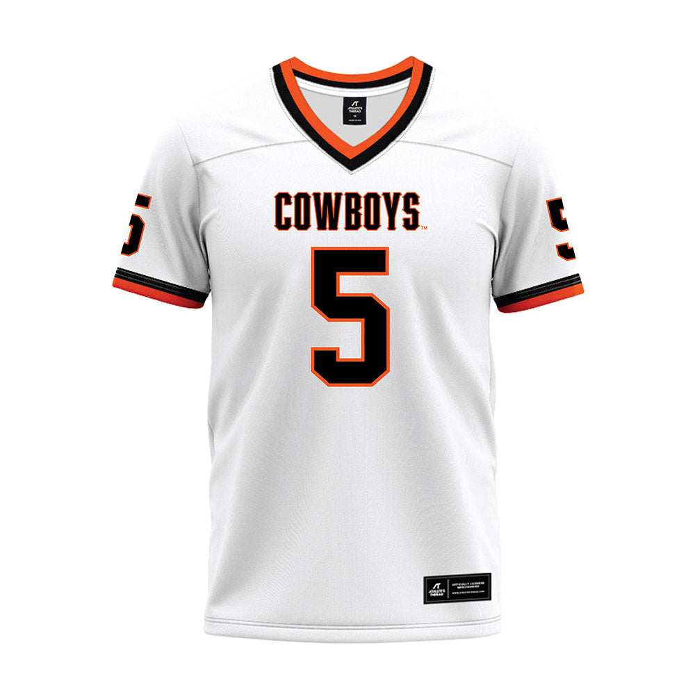 Oklahoma State - NCAA Football : Israel Polk - White Premium Football Jersey-0