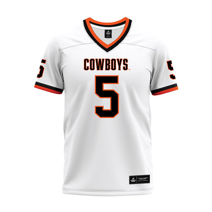 Oklahoma State - NCAA Football : Israel Polk - White Premium Football Jersey-0