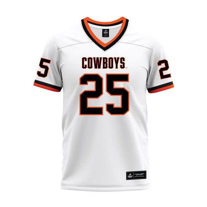 Oklahoma State - NCAA Football : Ayo Adeyi - White Premium Football Jersey-0