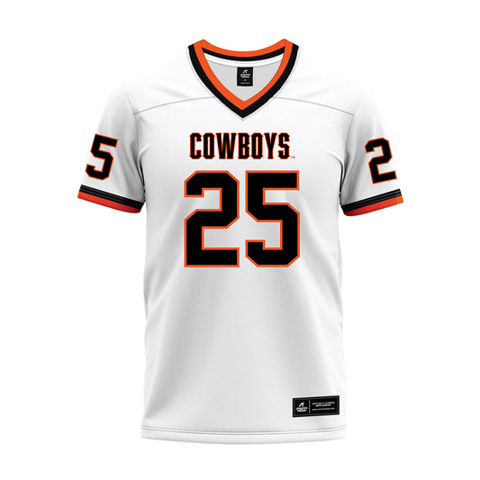 Oklahoma State - NCAA Football : Ayo Adeyi - White Premium Football Jersey-0