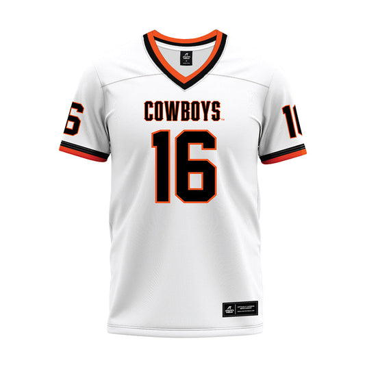 Oklahoma State - NCAA Football : Dallas Winner-Johnson - White Premium Football Jersey-0
