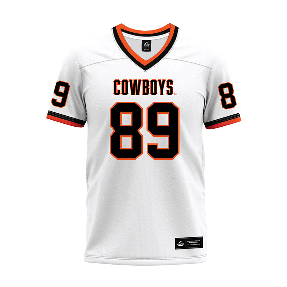 Oklahoma State - NCAA Football : Quincy Shelton - White Premium Football Jersey-0