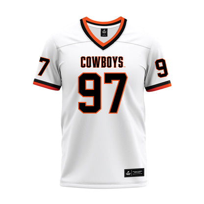 Oklahoma State - NCAA Football : Nygel Farsee - White Premium Football Jersey-0