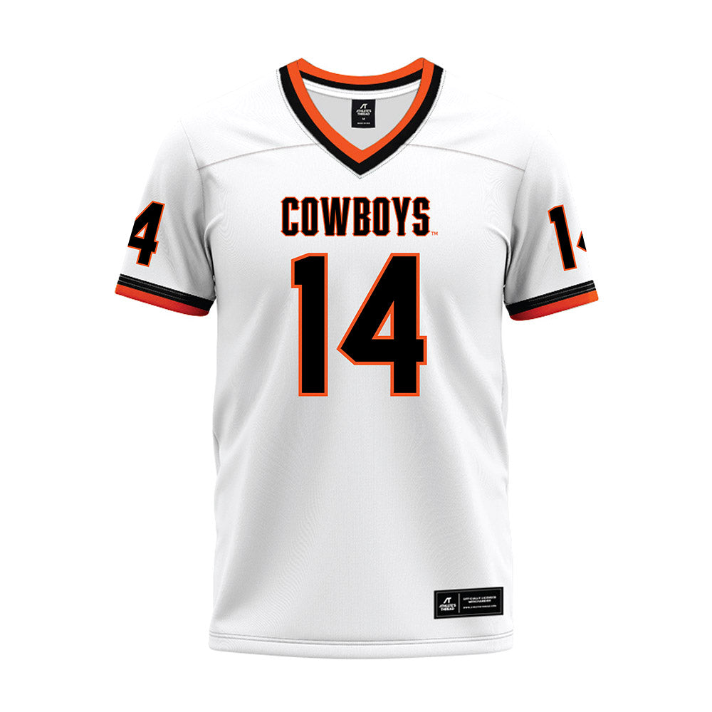 Oklahoma State - NCAA Football : Kobi Foreman - White Premium Football Jersey-0