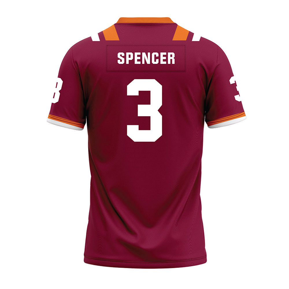 Virginia Tech - NCAA Football : Kaleb Spencer - Premium Football Jersey-1