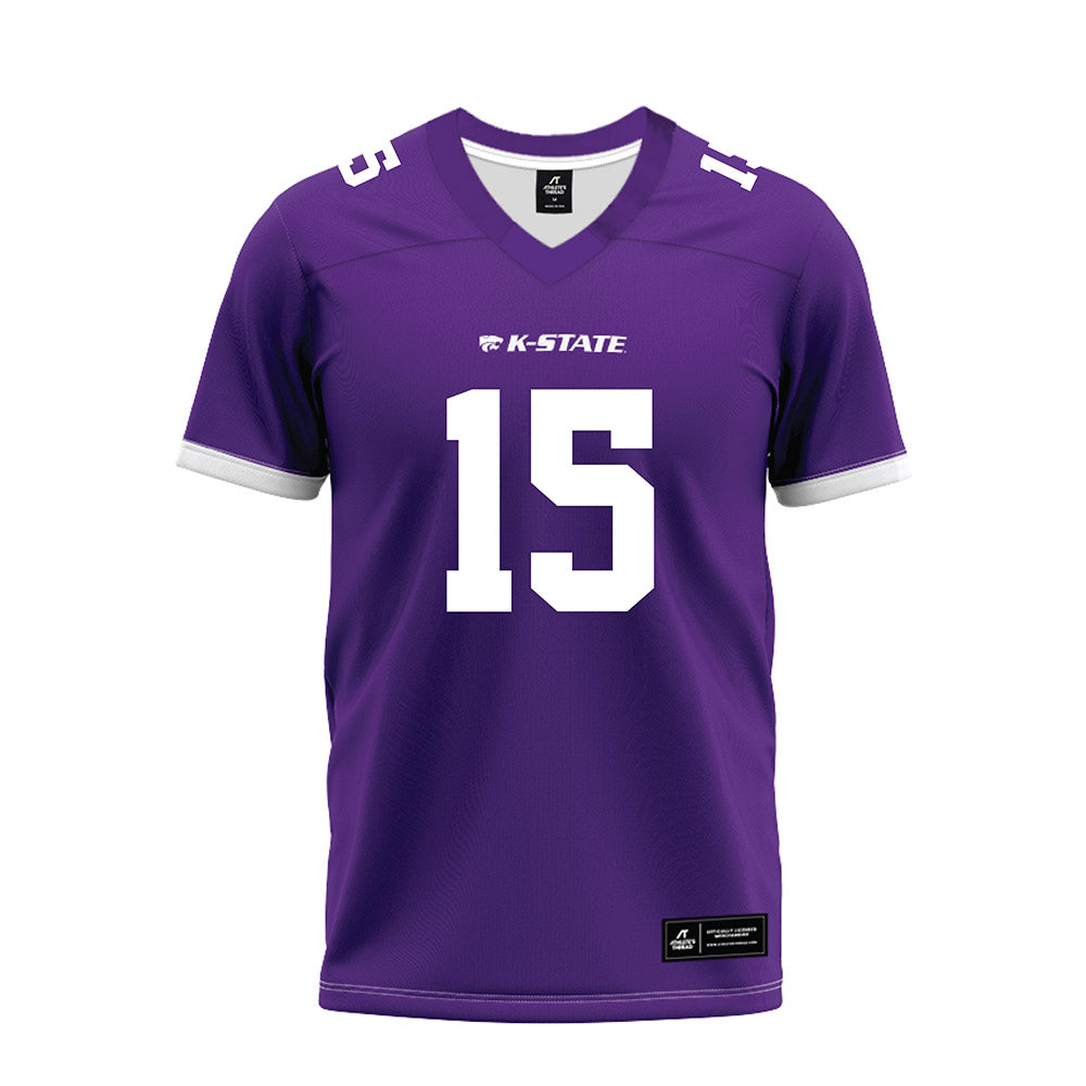 Kansas State - NCAA Football : Derrick Salley Jr - Purple Premium Football Jersey-0