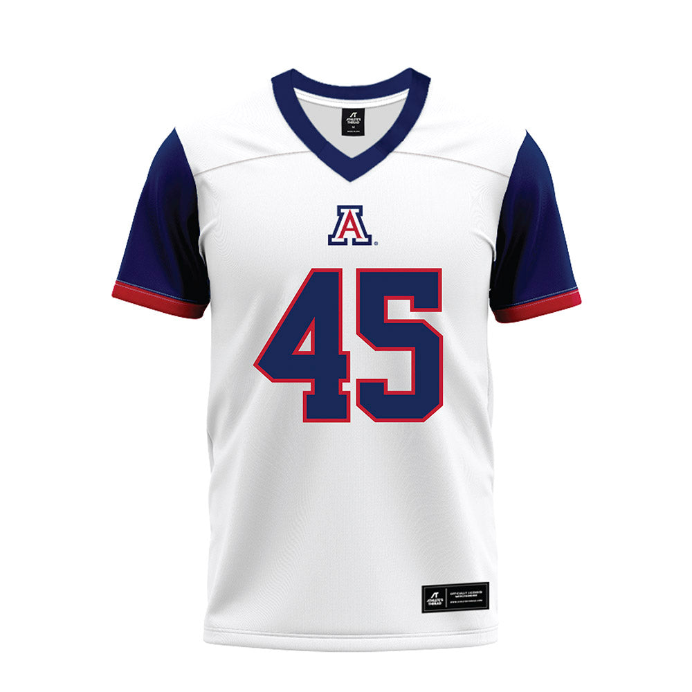 Arizona - NCAA Football : Victory Johnson - White Premium Football Jersey-0
