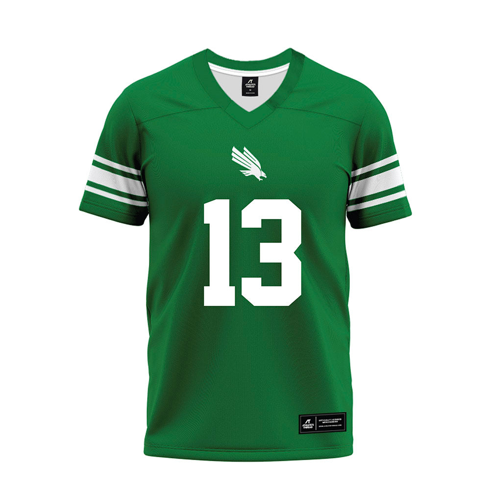 North Texas - NCAA Football : Justin Stevenson - Green Premium Football Jersey-0