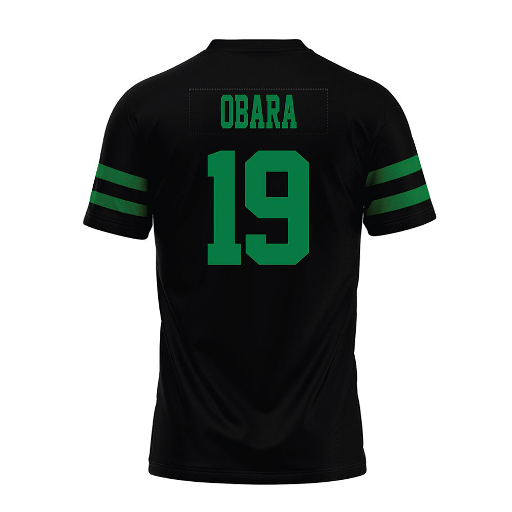 North Texas - NCAA Football : Grayson OBara - Black Premium Football Jersey-1