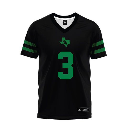 North Texas - NCAA Football : TJ Chukwurah - Black Premium Football Jersey-0