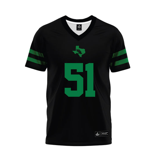 North Texas - NCAA Football : Keelene Bradley - Black Premium Football Jersey-0