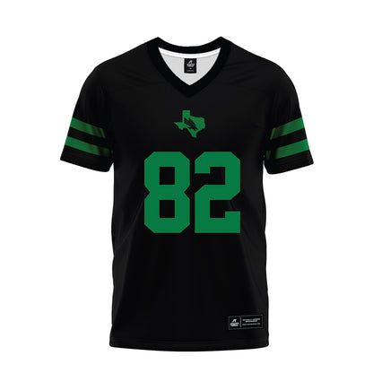 North Texas - NCAA Football : Connor Vaughn - Black Premium Football Jersey-0