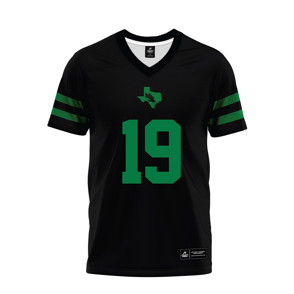 North Texas - NCAA Football : Grayson OBara - Black Premium Football Jersey-0