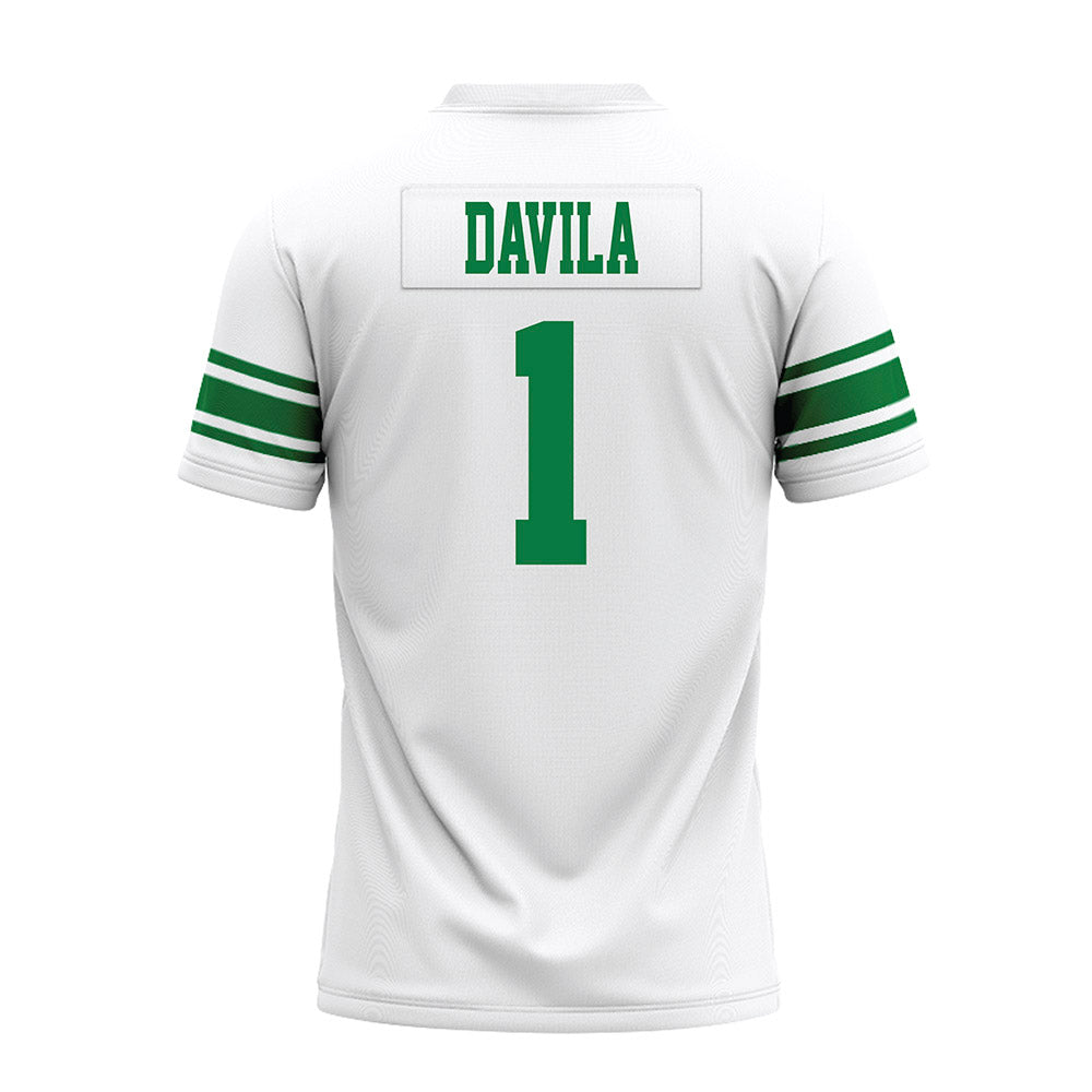 North Texas - NCAA Football : Keshawn Davila - White Premium Football Jersey-1
