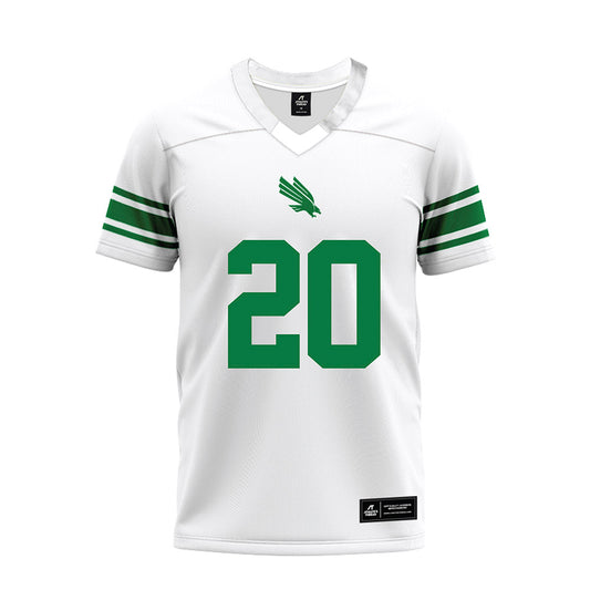 North Texas - NCAA Football : Bryce Garza - White Premium Football Jersey-0