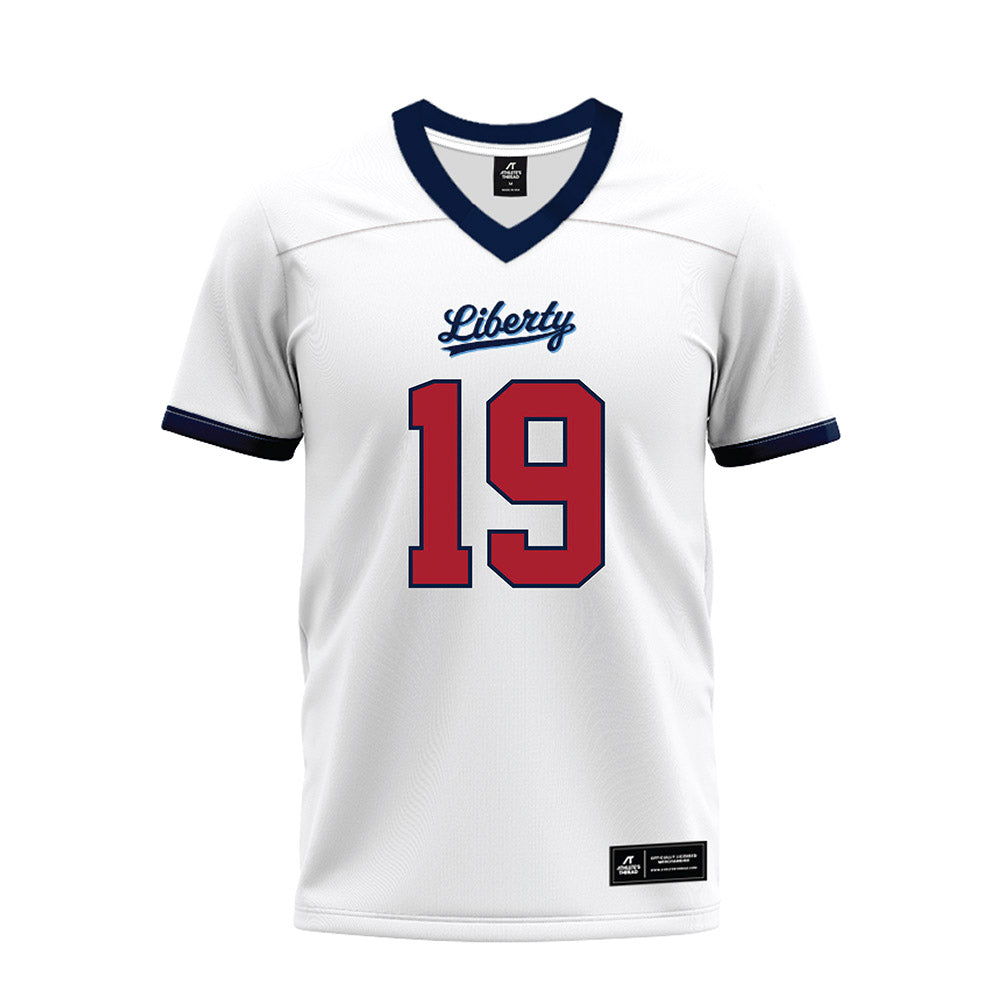 Liberty - NCAA Football : Jayden Whaley - White Premium Football Jersey-0