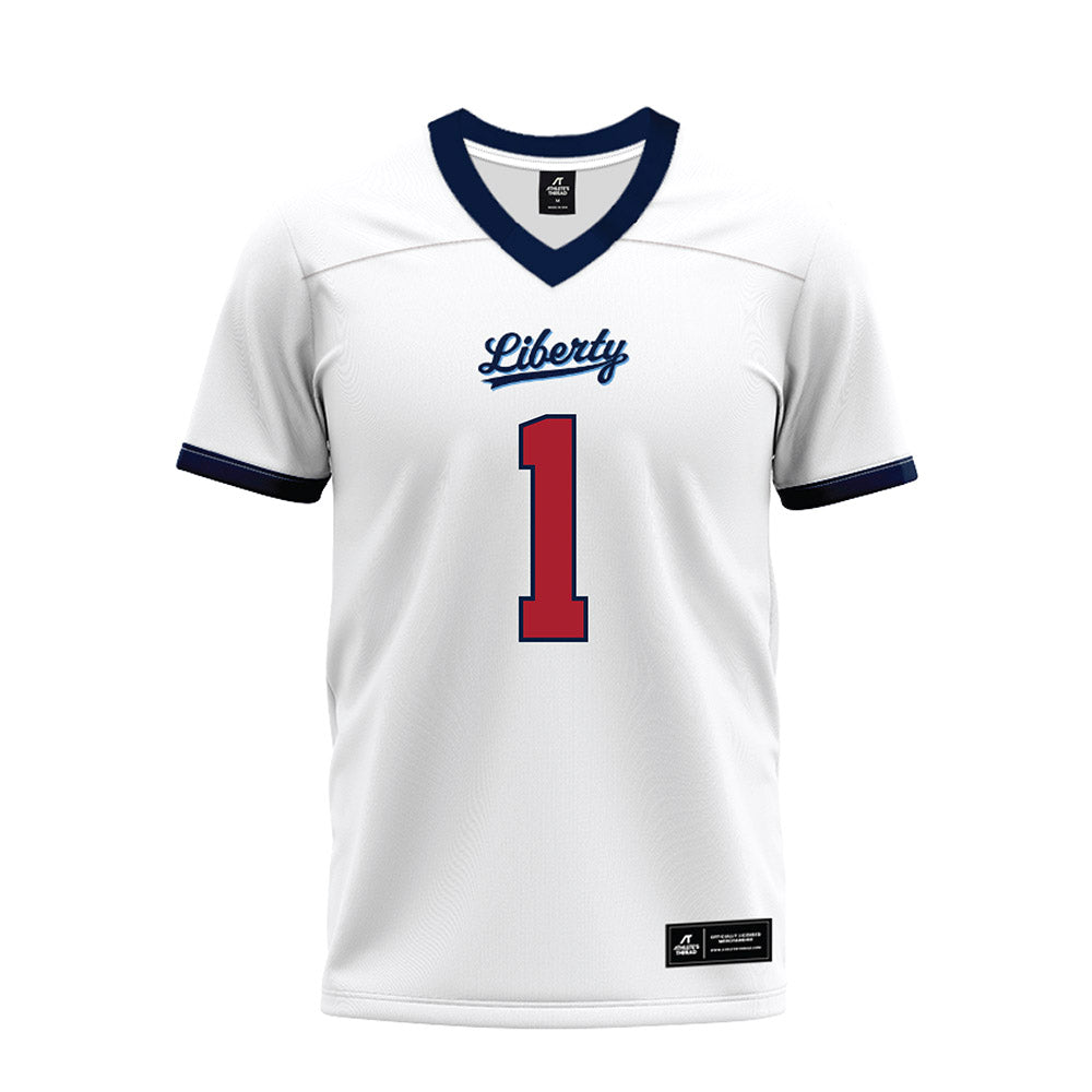 Liberty - NCAA Football : Derrell Farrar - White Premium Football Jersey-0