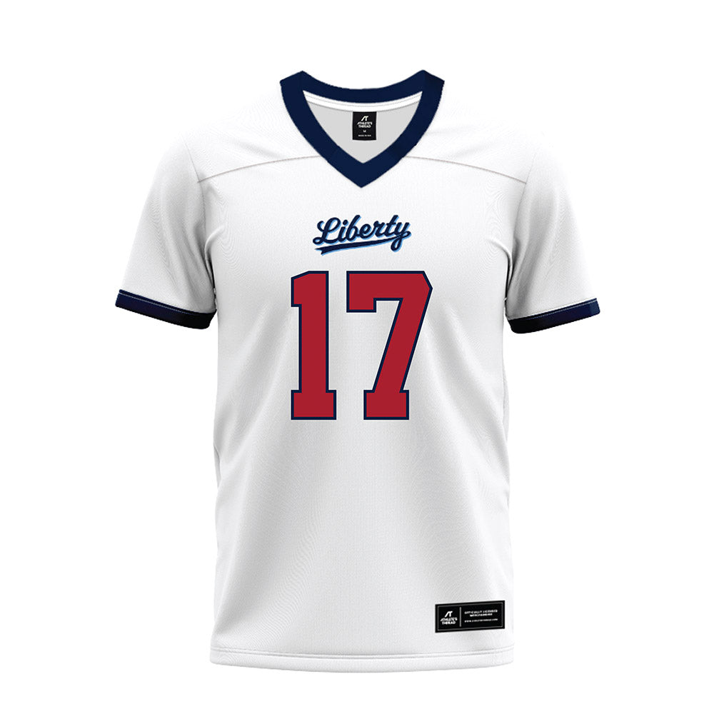Liberty - NCAA Football : Jayden Davis - White Premium Football Jersey-0