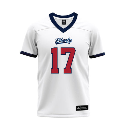 Liberty - NCAA Football : Jayden Davis - White Premium Football Jersey-0