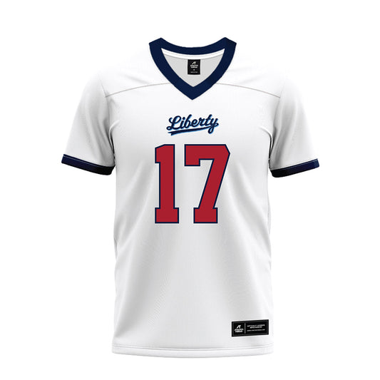 Liberty - NCAA Football : Jayden Davis - White Premium Football Jersey-0