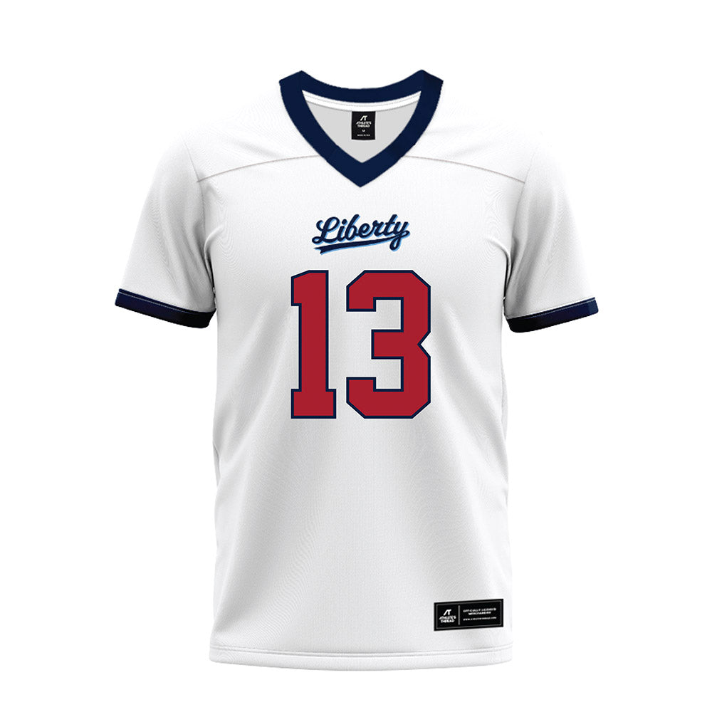 Liberty - NCAA Football : Jaylen Henderson - White Premium Football Jersey-0