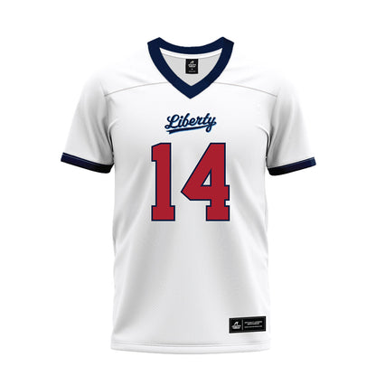 Liberty - NCAA Football : Elijah McKenzie - White Premium Football Jersey-0