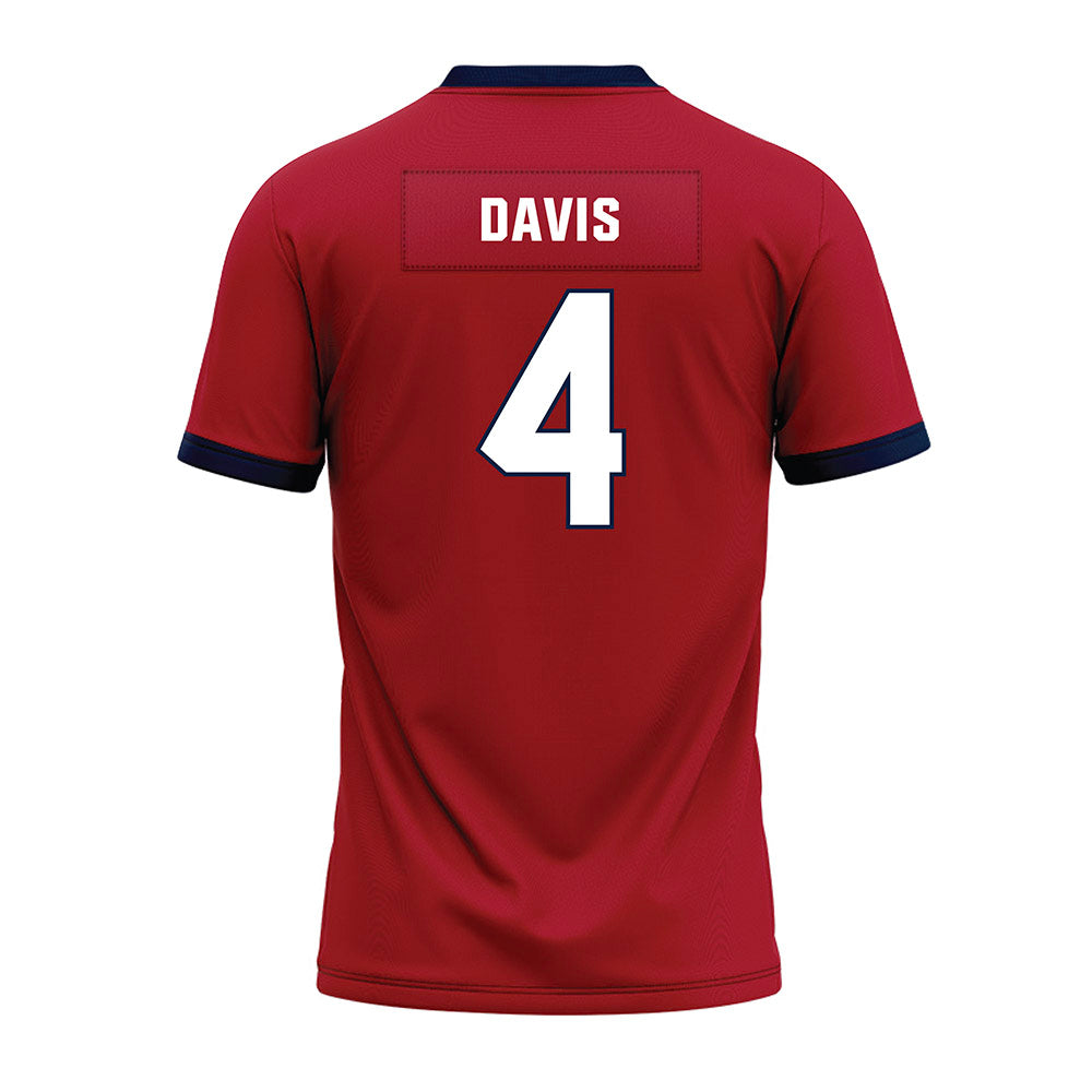 Liberty - NCAA Football : Kam Davis - Red Premium Football Jersey-1