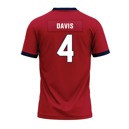 Liberty - NCAA Football : Kam Davis - Red Premium Football Jersey-1