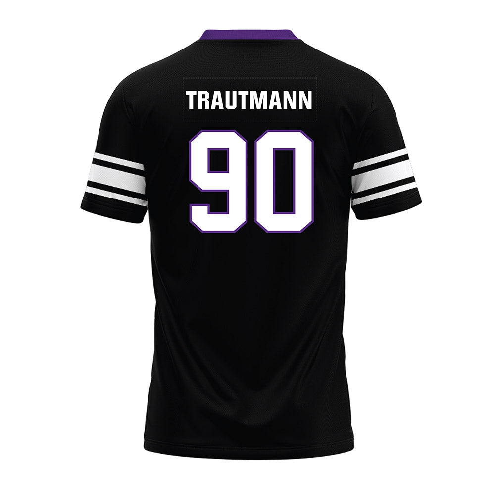 Northwestern - NCAA Football : Jack Trautmann - Black Premium Football Jersey-1